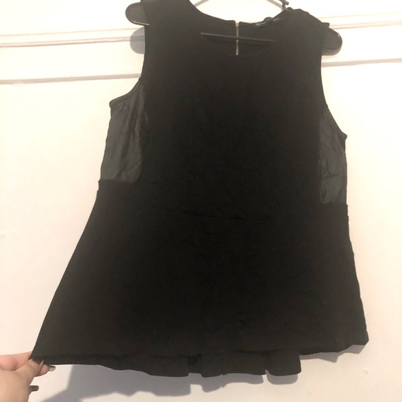 Fashion to figure peplum top with faux leather 1X - Picture 2 of 5